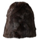 Brown Weasel Fur Womens Cashmere Hat Beanie