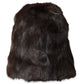 Brown Weasel Fur Womens Cashmere Hat Beanie