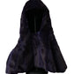 Black Weasel Fur Whole Head Wrap Hat