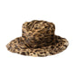 Brown Leopard Fur Women Bucket Hat