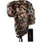 Multicolor Leopard Fur Trapper Women Hat