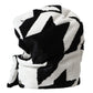 Black White Wool Whole Head Wrap Hat
