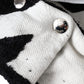 Black White Wool Whole Head Wrap Hat