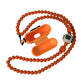 Orange Silicone Rubber Logo Beaded Strap Airpods Case