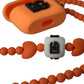 Orange Silicone Rubber Logo Beaded Strap Airpods Case