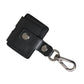 Black Plain Leather Silver Metal Airpods Case