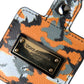 Multicolor Camouflage Print Leather Logo Metal Airpods Case