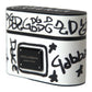 Black White Leather Scribble Embossed Logo Airpods Case
