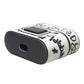 Black White Leather Scribble Embossed Logo Airpods Case