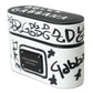 Black White Leather Scribble Embossed Logo Airpods Case