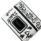 Black White Leather Scribble Embossed Logo Airpods Case
