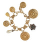 Gold Tone Brass Chain Crystal Women Bracelet