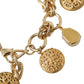 Gold Tone Brass Chain Crystal Women Bracelet