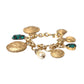 Gold Tone Brass Chain Crystal Women Bracelet