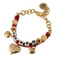 Gold Tone Brass Chain AMORE Fashion Bracelet