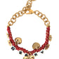 Gold Tone Brass Chain AMORE Fashion Bracelet