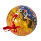 Gold Tone Carretto Print Round Ornament Christmas Ball