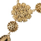 Gold Brass Crystal Purple Pink Pearl Pendants Necklace