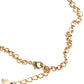 Gold Brass Chain Sacred Heart Crystal Charm Necklace