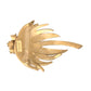 Gold Brass Leaf Crystal Embellished Brooch Pin