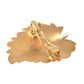 Gold Brass Leaf Embellished Jewelry Brooch Hair Pin