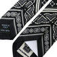 Black White Patterned 100% Silk Adjustable Tie