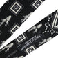 Black White Patterned 100% Silk Adjustable Tie