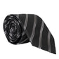 Black White Stripes Silk Adjustable Tie