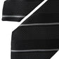 Black White Stripes Silk Adjustable Tie