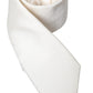 White Solid 100% Silk Adjustable Tie