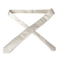 White Solid 100% Silk Adjustable Tie