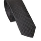 Black Patterned 100% Silk Adjustable Men Tie