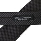 Black Patterned 100% Silk Adjustable Men Tie