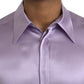 Purple Satin Silk Formal Dress MARTINI Shirt
