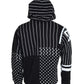 Black Patchwork Hooded Sweatshirt Sweater