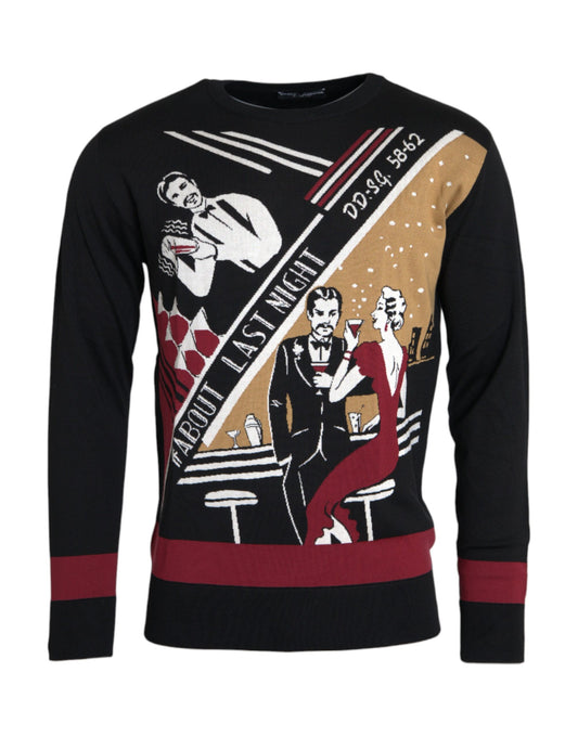 Multicolor Jazz Club Silk Pullover Sweater