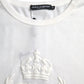 White Logo Embossed Cotton Crewneck T-shirt