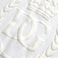 White Logo Embossed Cotton Crewneck T-shirt