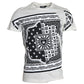 White Graphic Print Cotton Crew Neck T-shirt