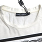 White Graphic Print Cotton Crew Neck T-shirt