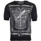 Black Cashmere Silk Jacket Print T-shirt