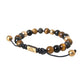 CZ Ball Tiger Eye Stone Copper Beaded Men Bracelet