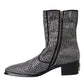 Black Rhinestone Crystal Chelsea Boots Shoes