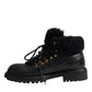 Black Leather Bernini Shearling Boots Shoes
