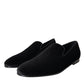 Black Suede Loafers Formal Dress Slip On Shoes