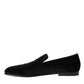 Black Suede Loafers Formal Dress Slip On Shoes