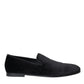 Black Suede Loafers Formal Dress Slip On Shoes