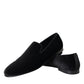 Black Suede Loafers Formal Dress Slip On Shoes