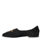 Black Suede Gold Cross Slip On Loafer Shoes