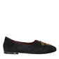 Black Suede Gold Cross Slip On Loafer Shoes